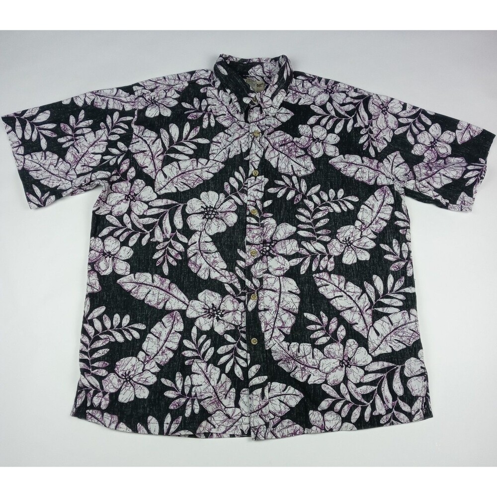 COOKE STREET Hawaiian Shirt Reverse Print Men's Size XL Tropical Button Up